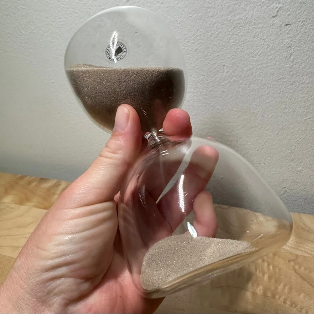 IKEA Glass Sand Hourglass 6” Clear Decorative Timer